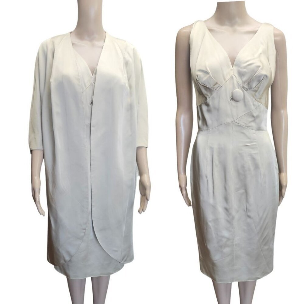 Lilly Diamond 60s Empire Waist Two Piece Cocktail Dress small